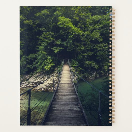 Eenvoudige hangbrug over de Idrijca, handschoen Planner (Achterkant)