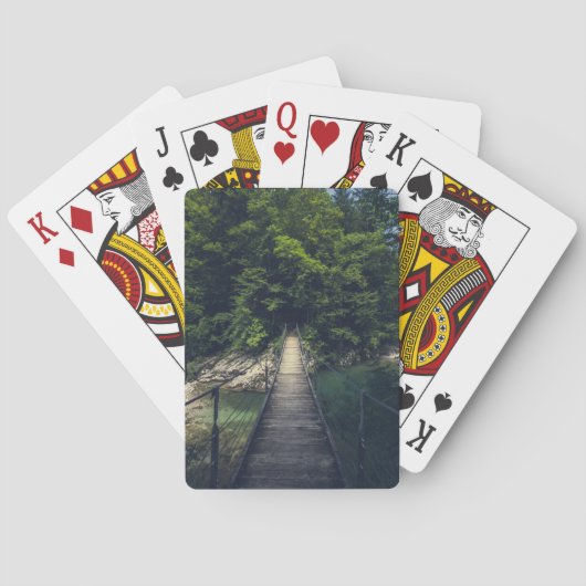 Eenvoudige hangbrug over de Idrijca, handschoen Pokerkaarten (Achterkant)
