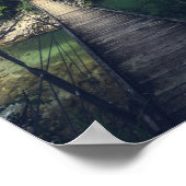 Eenvoudige hangbrug over de Idrijca, handschoen Poster (Hoek)