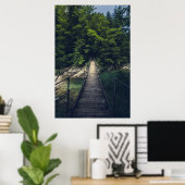 Eenvoudige hangbrug over de Idrijca, handschoen Poster (Thuiskantoor)