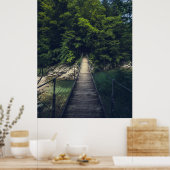 Eenvoudige hangbrug over de Idrijca, handschoen Poster (Keuken)