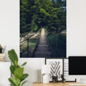 Eenvoudige hangbrug over de Idrijca, handschoen Poster (Thuiskantoor)