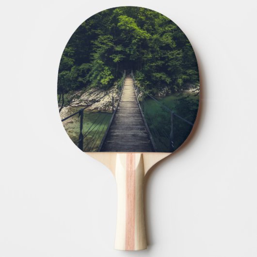 Eenvoudige hangbrug over de Idrijca, handschoen Tafeltennisbatje (Voorkant)