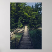 Eenvoudige hangbrug over de rivier Idrijca, Sloven Poster (Voorkant)