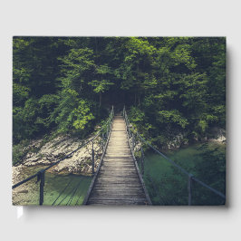 Eenvoudige hangbrug over rivier Idrijca, Slovenië Gastenboek