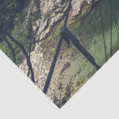 Eenvoudige hangbrug over rivier Idrijca, Slovenië Tissuepapier (Detail)