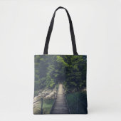 Eenvoudige hangbrug over rivier Idrijca, Slovenië Tote Bag (Voorkant)