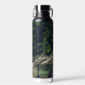 Eenvoudige hangbrug over rivier Idrijca, Slovenië Waterfles (Voorkant)