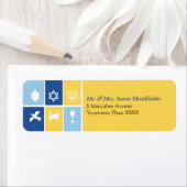 Eenvoudige Hanukkah Icons Return Address Label (Insitu)
