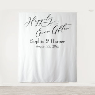 Eenvoudige Happily Ever After Foto Achtergrond Wandkleed