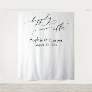 Eenvoudige Happily Ever After Foto Achtergrond Wandkleed