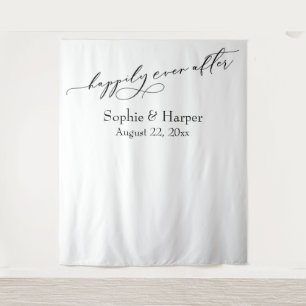 Eenvoudige Happily Ever After Foto Achtergrond Wandkleed
