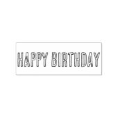 Eenvoudige Happy Birthday Alle Petten Omtrek Lette Rubberstempel (Afrduk)