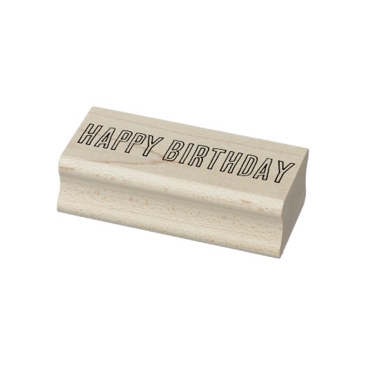 Eenvoudige Happy Birthday Alle Petten Omtrek Lette Rubberstempel (Stempel)