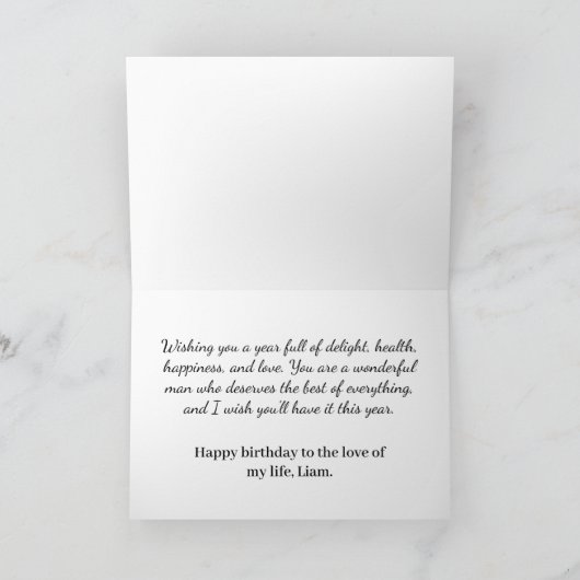 Eenvoudige Happy Birthday Handsome Card Kaart (Binnen)