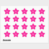 Eenvoudige Happy Birthday Hot Pink Ster Sticker (Vel)