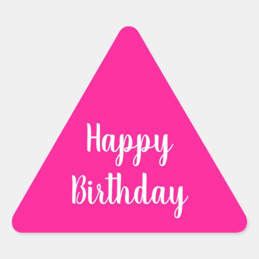 Eenvoudige Happy Birthday Hot Pink Sticker (Voorkant)