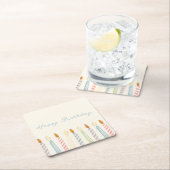 Eenvoudige "Happy Birthday" met kaarsenfeest Kartonnen Onderzetters (Insitu)