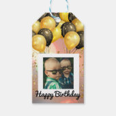 Eenvoudige Happy Birthday Voeg persoonlijke foto-t Cadeaulabel (Voorkant)