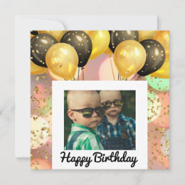 Eenvoudige Happy Birthday Voeg persoonlijke foto-t Kaart