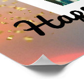 Eenvoudige Happy Birthday Voeg persoonlijke foto-t Poster (Hoek)