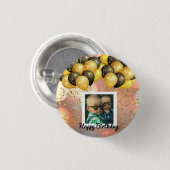Eenvoudige Happy Birthday Voeg persoonlijke foto-t Ronde Button 3,2 Cm (Voorkant /achterkant)