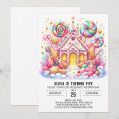 Eenvoudige Happy Candyland digitale verjaardag Kaart (Voorkant / Achterkant)