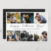 Eenvoudige Happy Fathers Dag 6 Foto Collage Feestdagenkaart (Voorkant / Achterkant)
