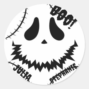 Eenvoudige Happy Halloween Boo familie en vrienden Ronde Sticker
