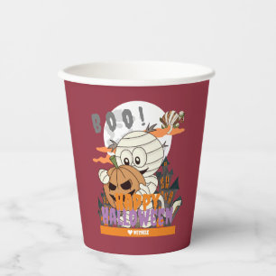 Eenvoudige Happy Halloween Mummy familie en vriend Papieren Bekers