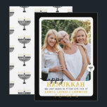 Eenvoudige HAPPY HANNUKAH Menorah Foto Feestdagenkaart<br><div class="desc">Deze moderne en eenvoudige Chanoeka-vakantiepas is voorzien van menora's met aanpasbare tekst. Klik op de knop Personaliseren om de tekst in dit ontwerp aan te passen. Deze items stemmen overeen met onze andere items in het collectie.</div>
