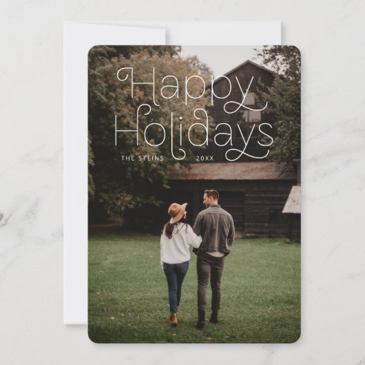 Eenvoudige Happy Holiday Feestdagenkaart (Voorkant)