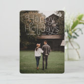 Eenvoudige Happy Holiday Feestdagenkaart (Staand voorkant)