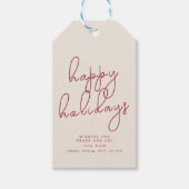 Eenvoudige Happy Holiday met aangepaste naam Label Cadeaulabel (Voorkant)