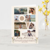 Eenvoudige Happy Jubileum Fotocollage Kaart (Gele Bloem)