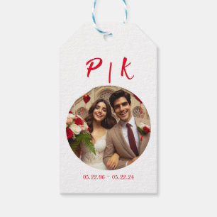 Eenvoudige Happy Jubileum Spaans Wit Foto Cadeaulabel