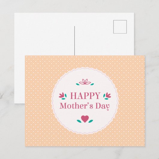 Eenvoudige Happy Moederdag | BRIEFKAART (Voorkant / Achterkant)