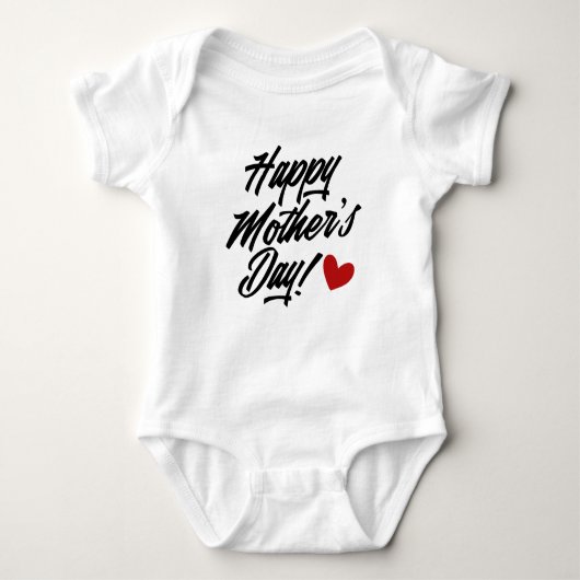 Eenvoudige Happy Moederdag kalligrafie | Bodysuit (Voorkant)