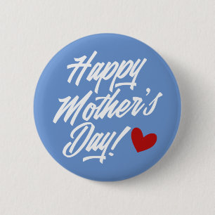 Eenvoudige Happy Moederdag kalligrafie Button