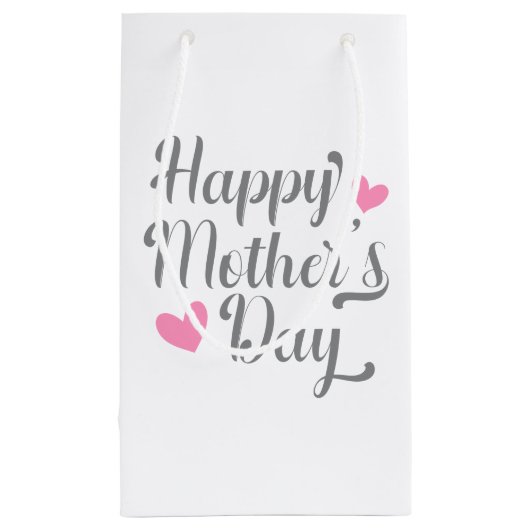 Eenvoudige Happy Moederdag kalligrafie | Gift Bag Klein Cadeauzakje (Achterkant)