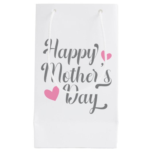 Eenvoudige Happy Moederdag kalligrafie | Gift Bag Klein Cadeauzakje (Voorkant)