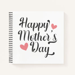 Eenvoudige Happy Moederdag kalligrafie | Laptop Notitieboek