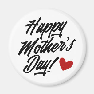 Eenvoudige Happy Moederdag kalligrafie   Magneet