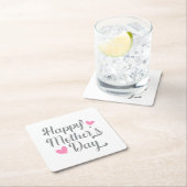 Eenvoudige Happy Moederdag kalligrafie | Onderzett Kartonnen Onderzetters (Insitu)