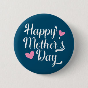 Eenvoudige Happy Moederdag kalligrafie Pin-Butto Ronde Button 5,7 Cm
