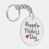 Eenvoudige Happy Moederdag kalligrafie | Sleutelha Sleutelhanger (Voorkant Links)