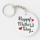 Eenvoudige Happy Moederdag kalligrafie | Sleutelha Sleutelhanger (Voorkant)