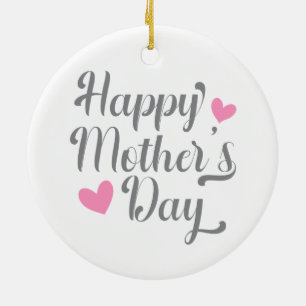 Eenvoudige Happy Moederdag kalligrafie   Versierin Keramisch Ornament