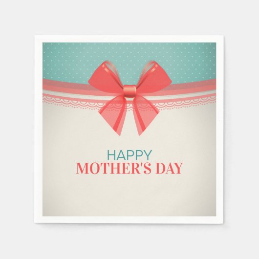 Eenvoudige  Happy Moederdag | Napkin Servet (Voorkant)