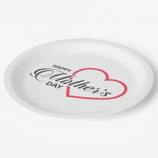 Eenvoudige Happy Moederdag | Papieren Bordje (Gekanteld)